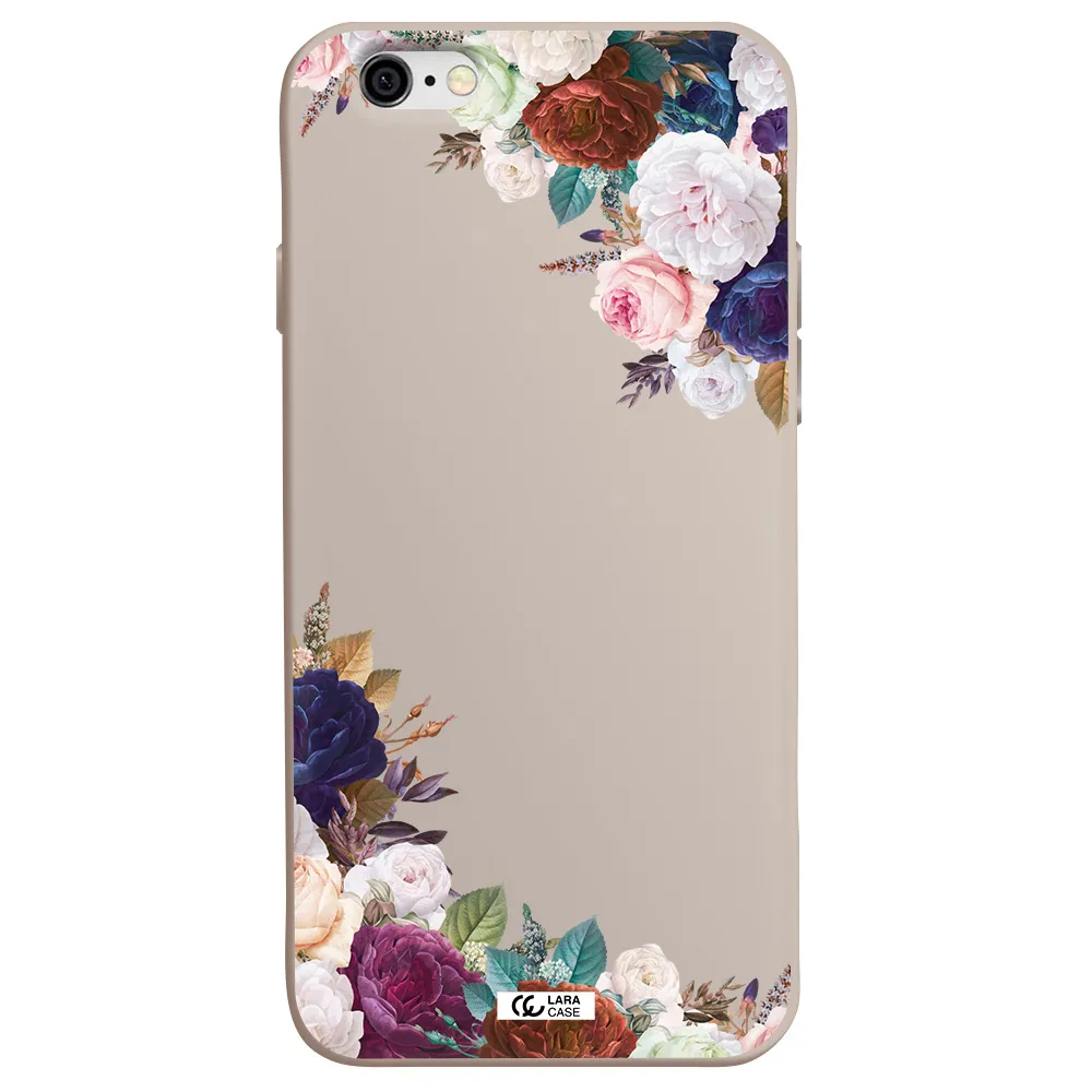 a corner of flowers with leaves Apple iPhone 6 Silicone Stone Case