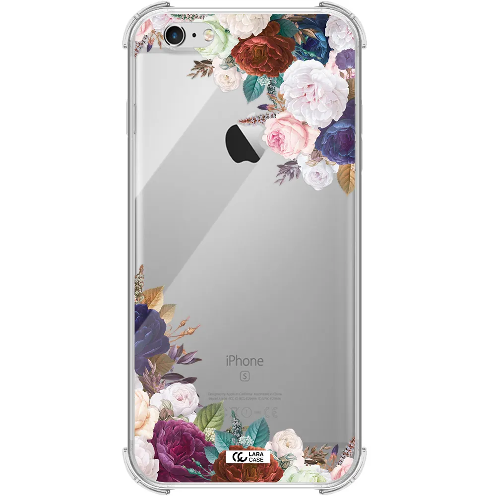 a corner of flowers with leaves Apple iPhone 6S Clear PC Case