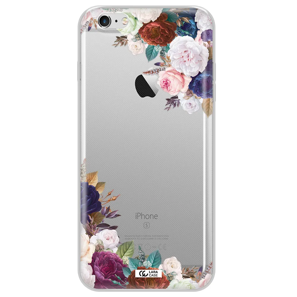 a corner of flowers with leaves Apple iPhone 6S Clear TPU Case