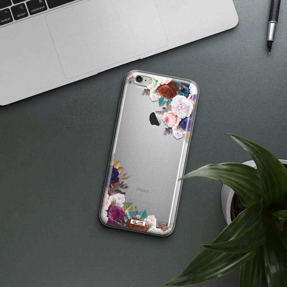 a corner of flowers with leaves Apple iPhone 6S Clear TPU Case