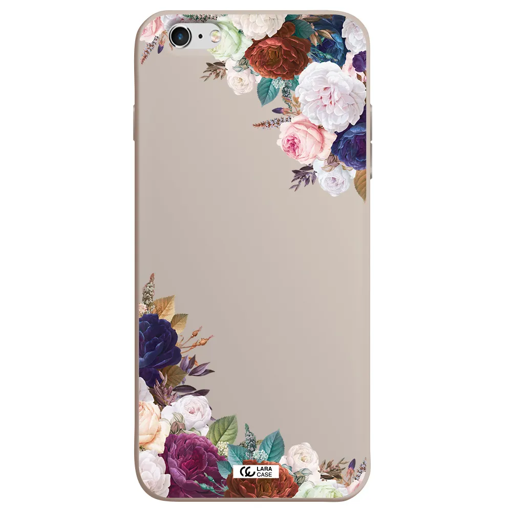 a corner of flowers with leaves Apple iPhone 6S Silicone Stone Case