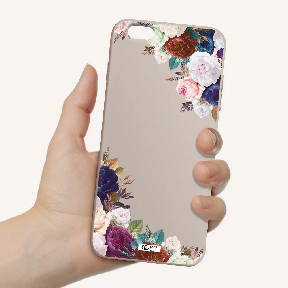 a corner of flowers with leaves Apple iPhone 6S Silicone Stone Case