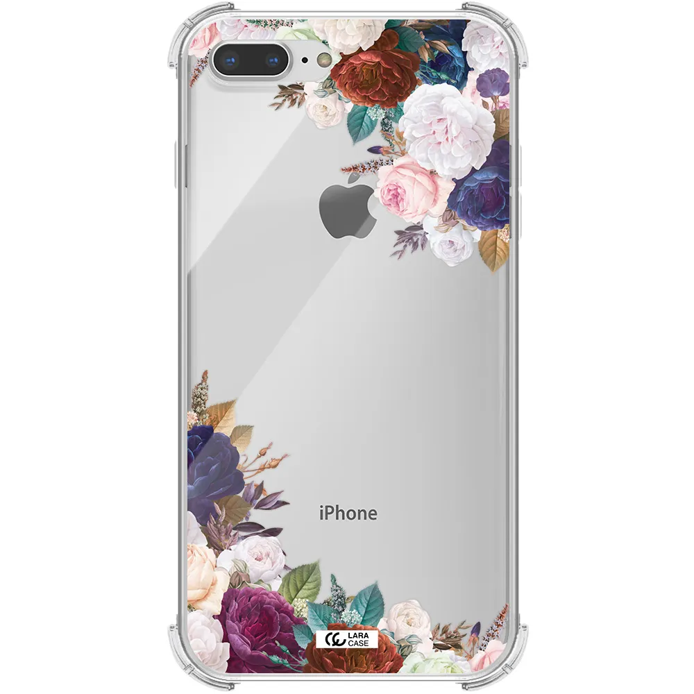 a corner of flowers with leaves Apple iPhone 7 plus Clear PC Case