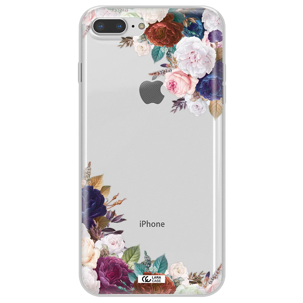 a corner of flowers with leaves Apple iPhone 7 plus Clear TPU Case