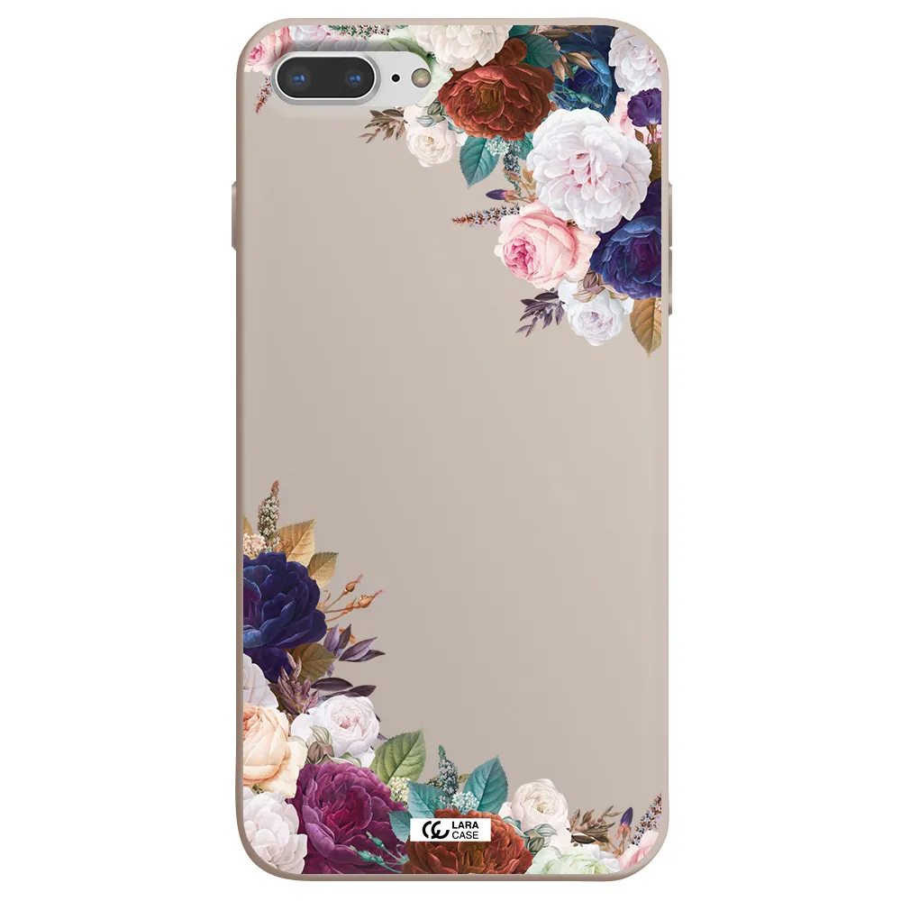 a corner of flowers with leaves Apple iPhone 7 plus Silicone Stone Case