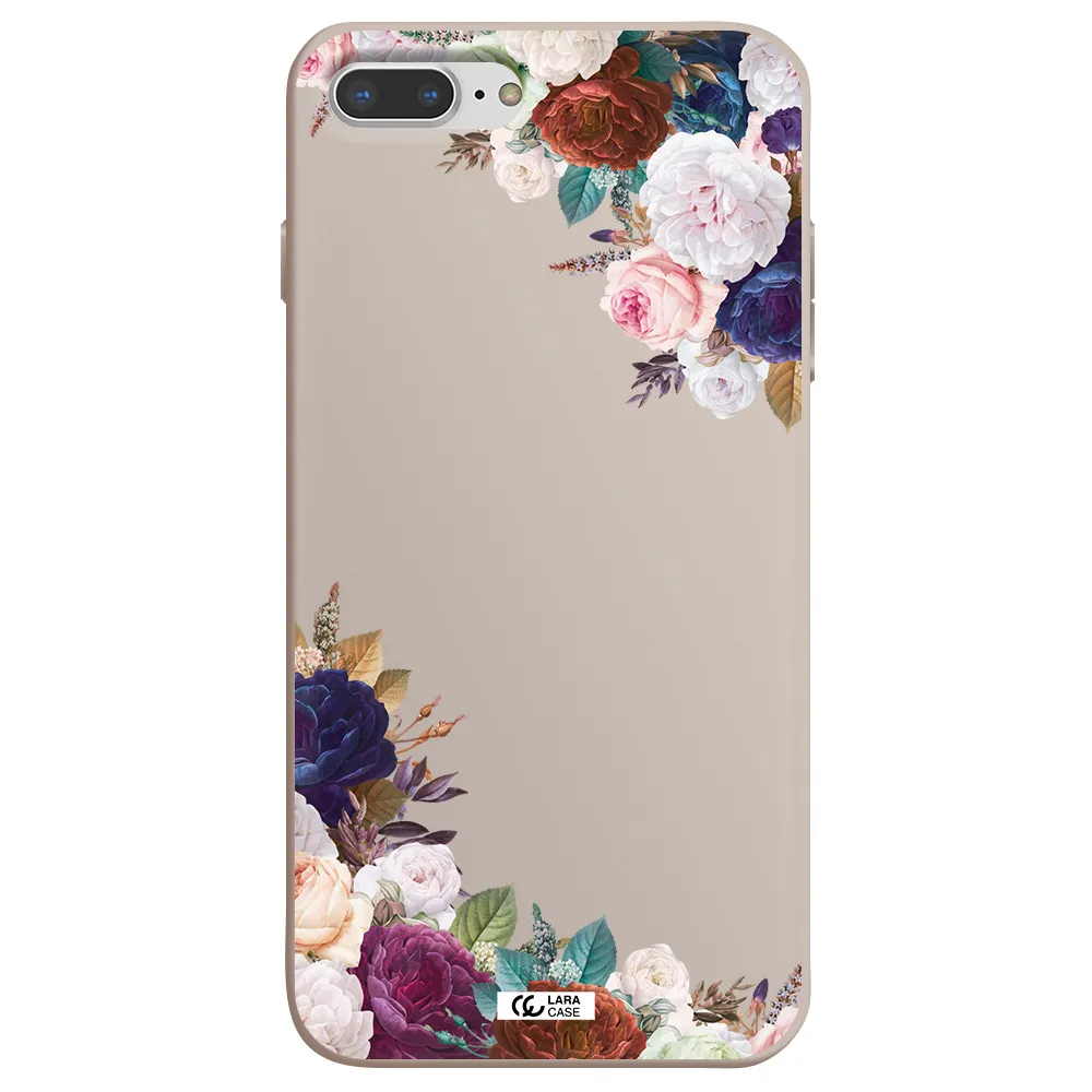 a corner of flowers with leaves Apple iPhone 8 plus Silicone Stone Case