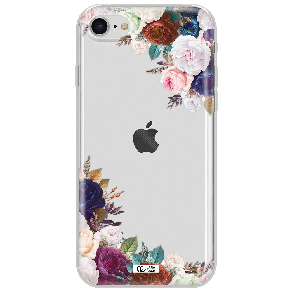 A Corner Of Flowers With Leaves Apple Iphone Se 2020 Clear Tpu Case
