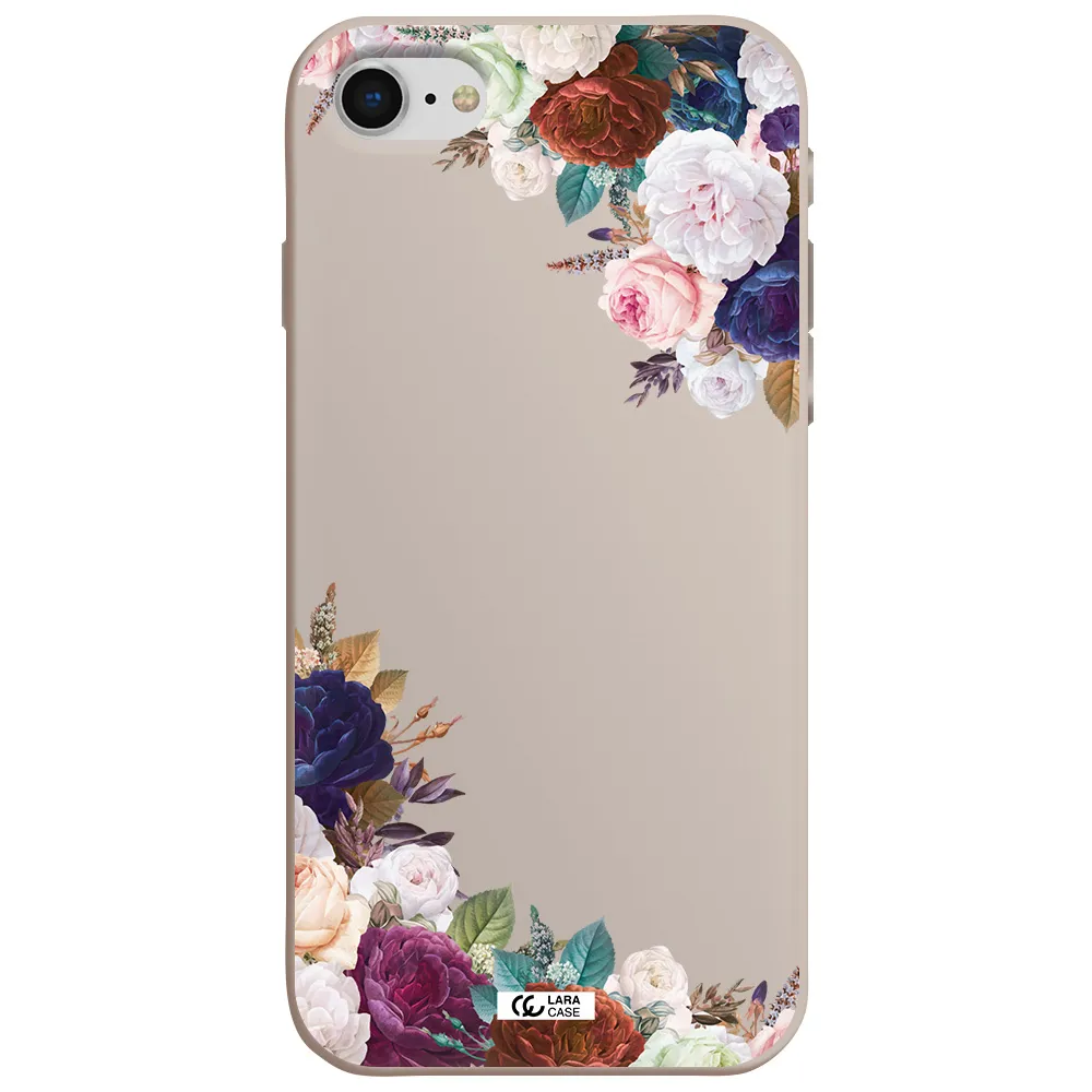 a corner of flowers with leaves Apple iPhone se 2020 Silicone Stone Case
