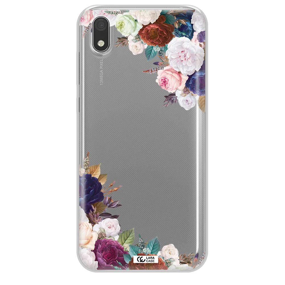 a corner of flowers with leaves Huawei Honor 8S Clear TPU Case