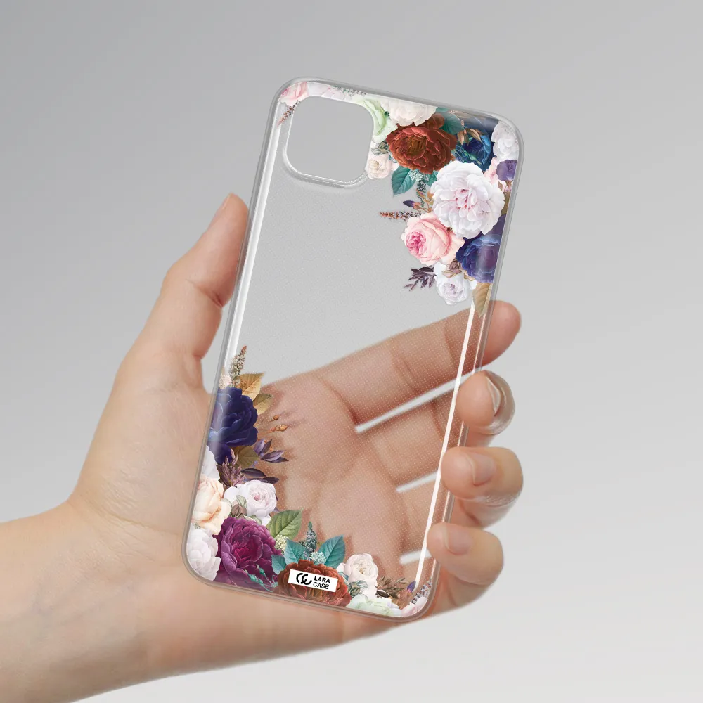 a corner of flowers with leaves Huawei Honor 9S Clear TPU Case