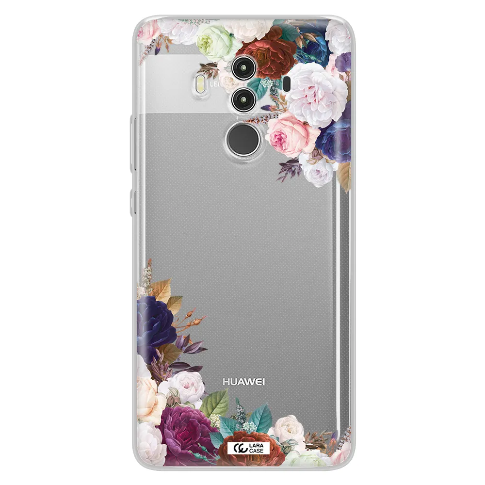 a corner of flowers with leaves Huawei Mate 10 Clear TPU Case