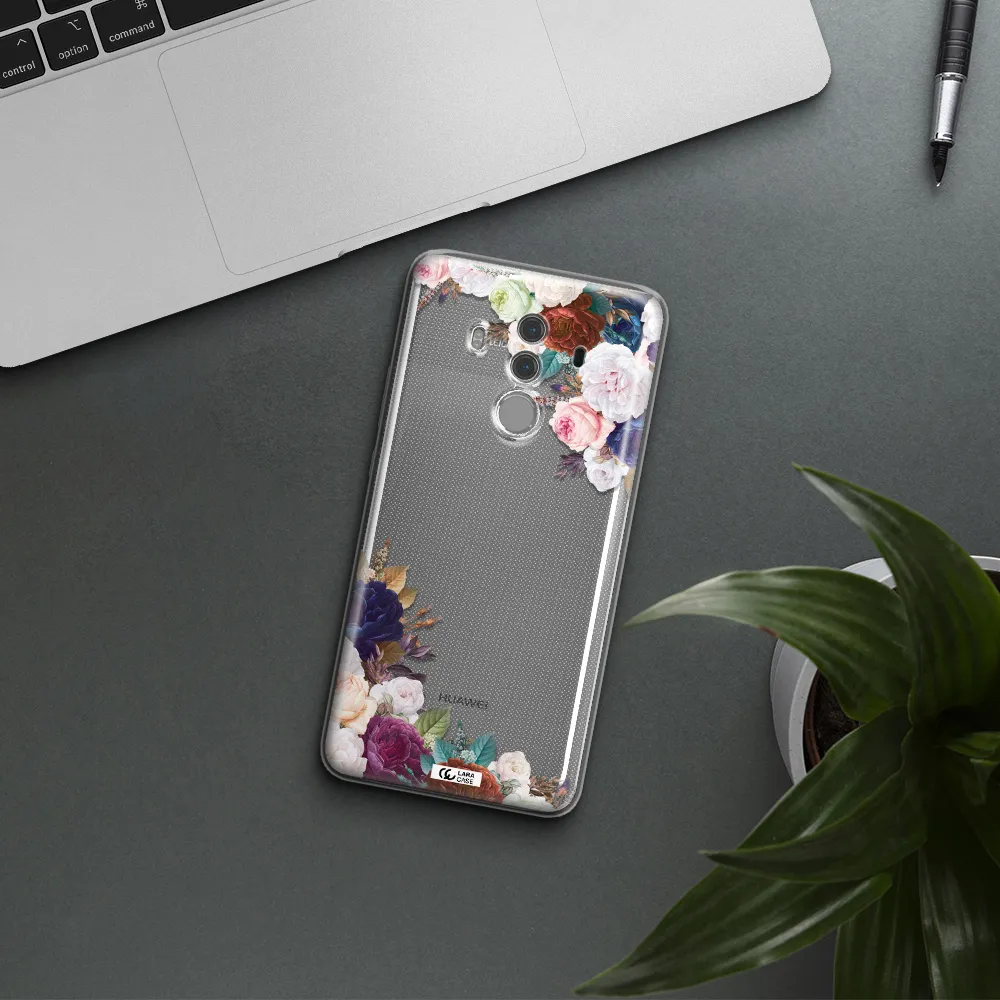 a corner of flowers with leaves Huawei Mate 10 Pro Clear TPU Case