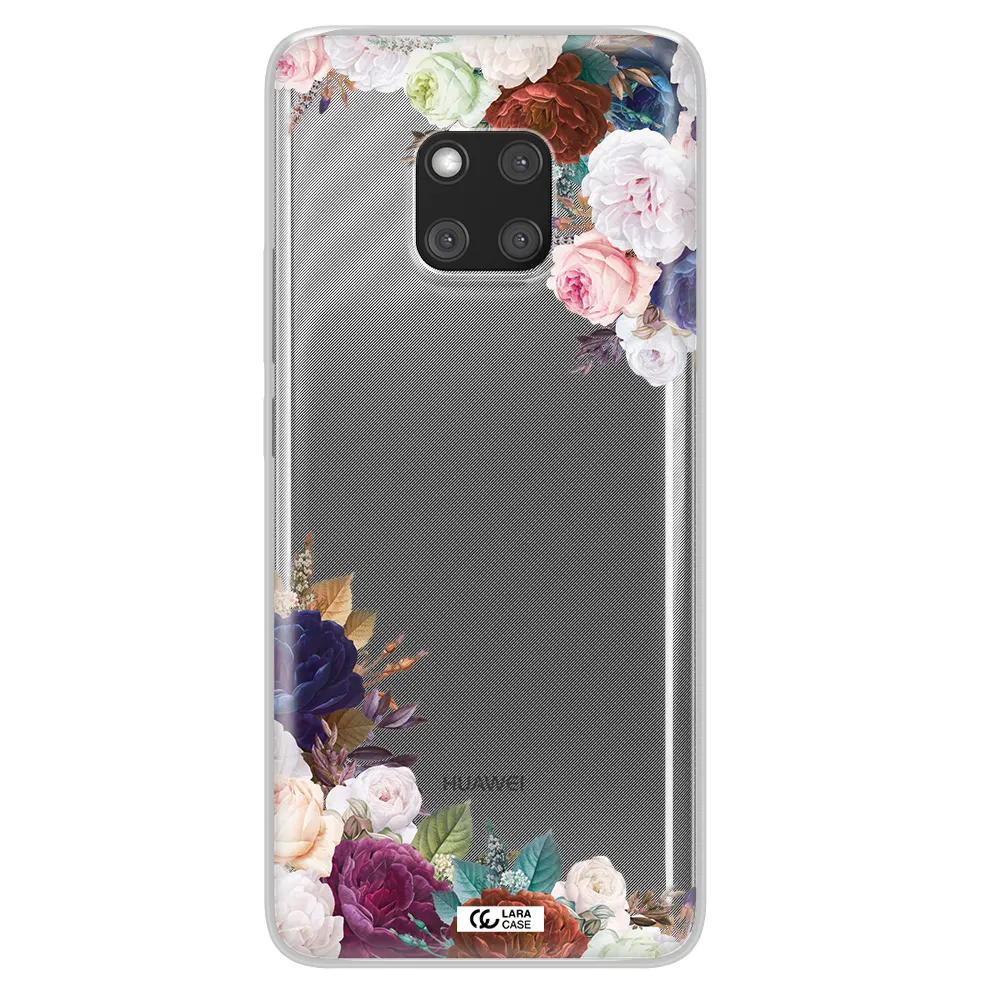 a corner of flowers with leaves Huawei Mate 20 Pro Clear TPU Case