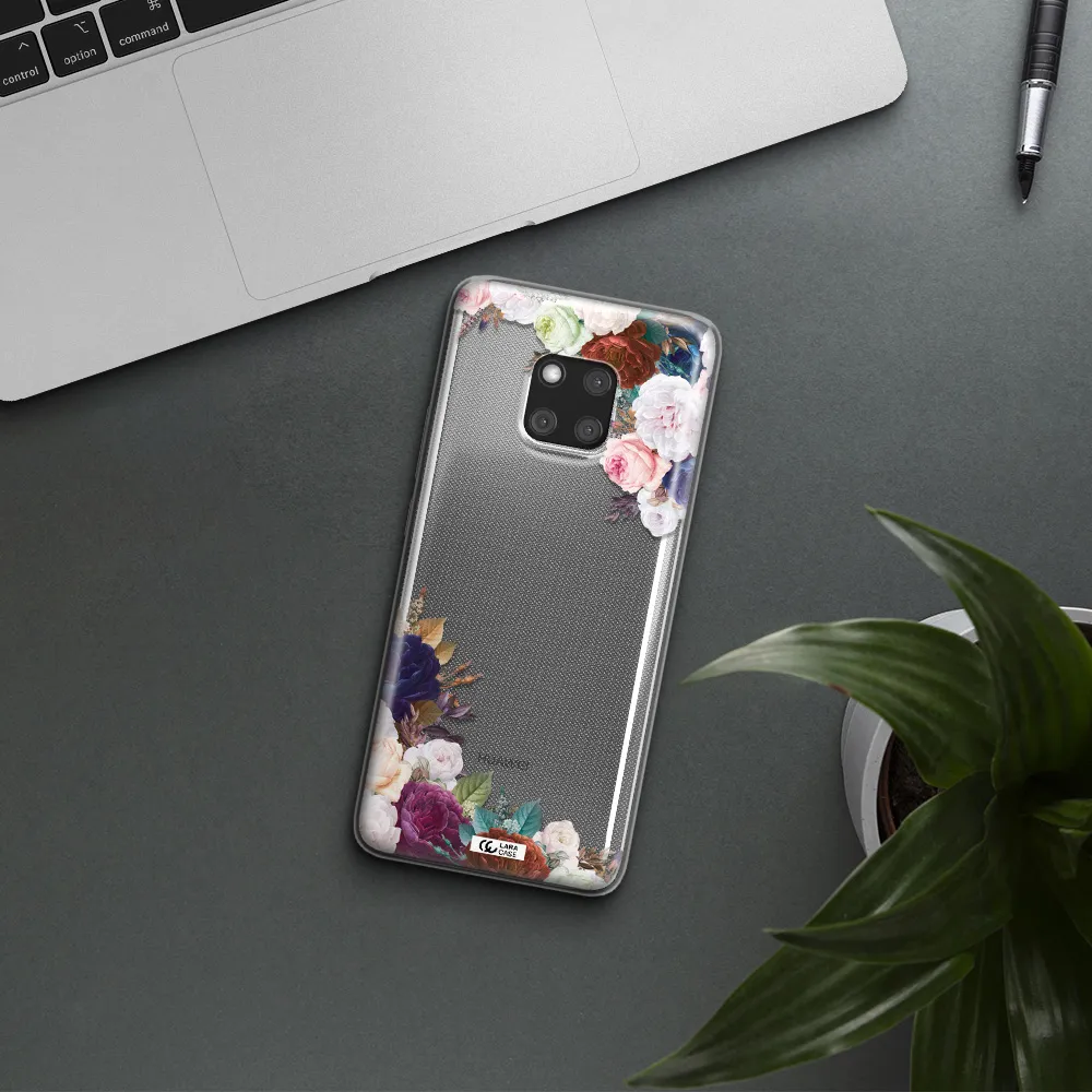 a corner of flowers with leaves Huawei Mate 20 Pro Clear TPU Case