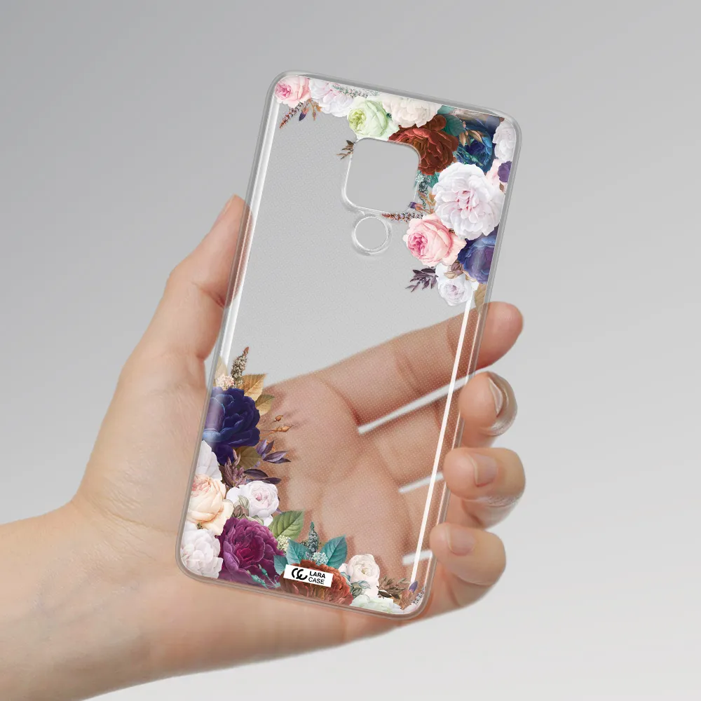 a corner of flowers with leaves Huawei Mate 20X Clear TPU Case