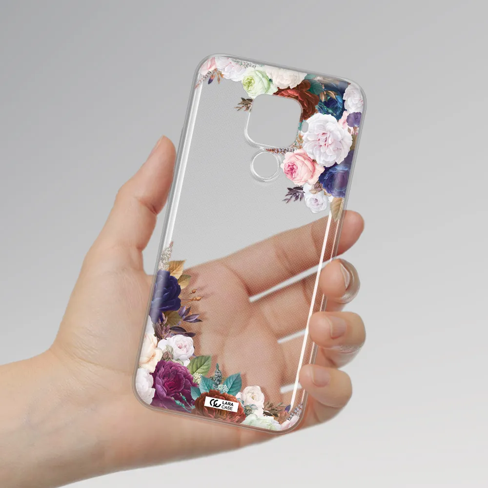a corner of flowers with leaves Huawei Mate 30 Lite Clear TPU Case