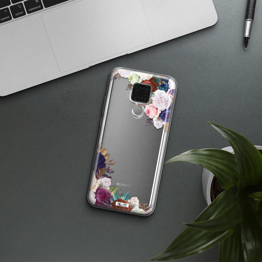 a corner of flowers with leaves Huawei Mate 30 Lite Clear TPU Case