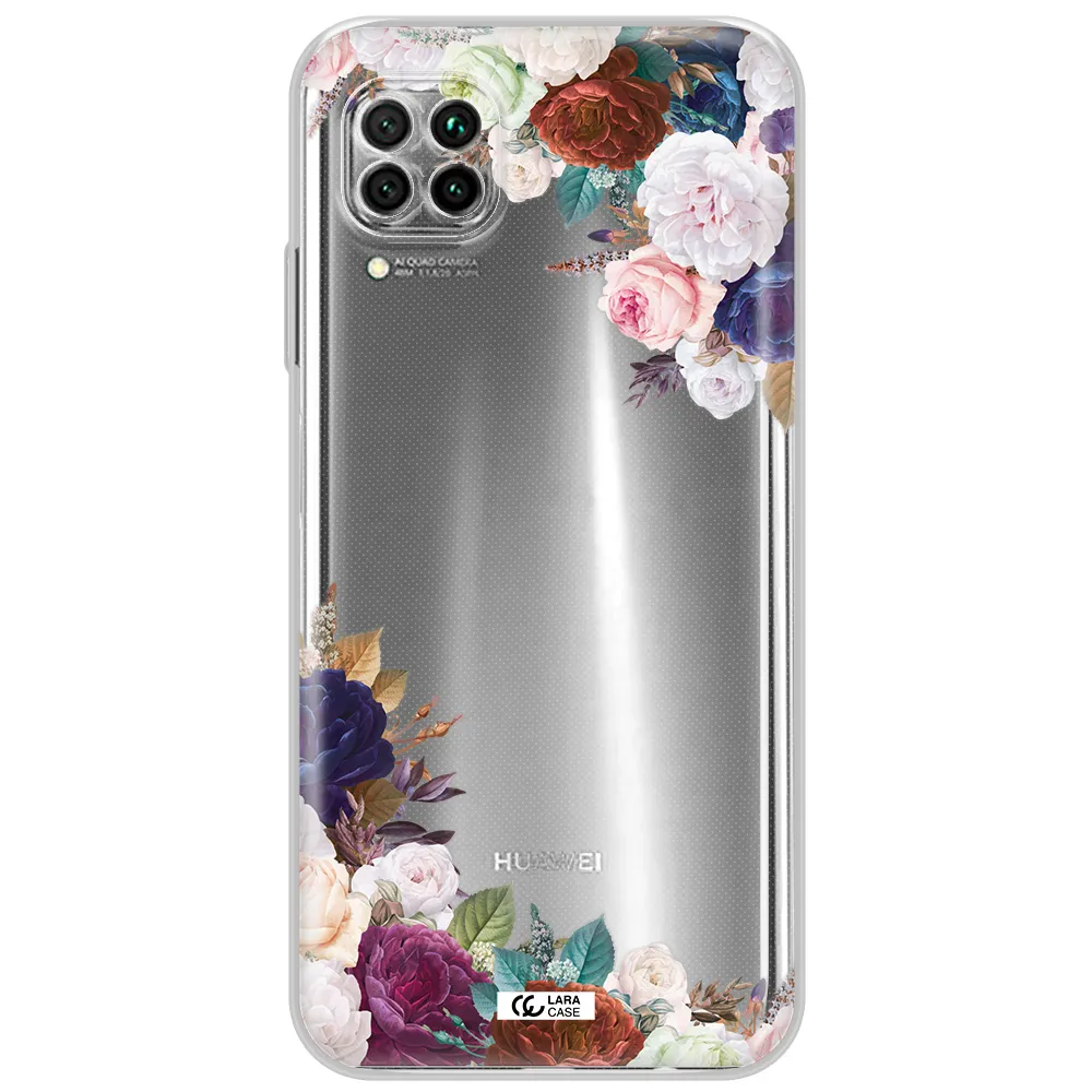 A Corner Of Flowers With Leaves Huawei Nova 7I Clear Tpu Case