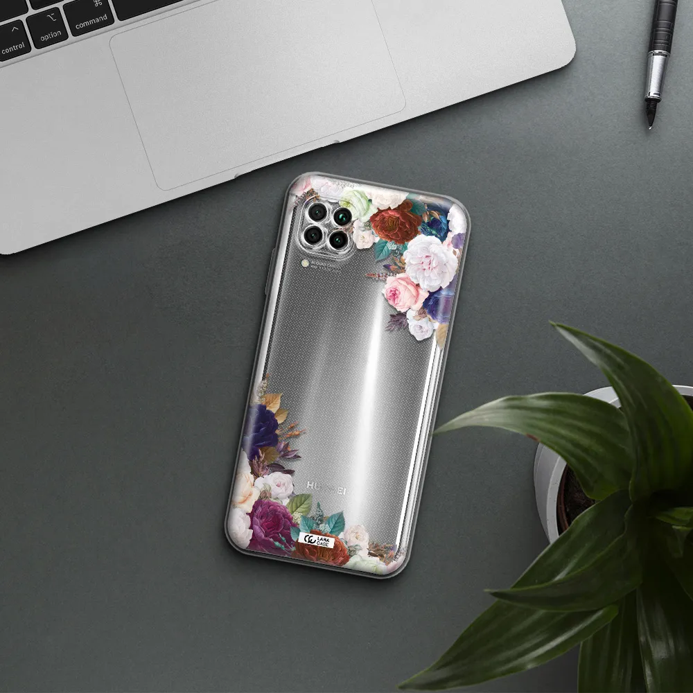 A Corner Of Flowers With Leaves Huawei Nova 7I Clear Tpu Case