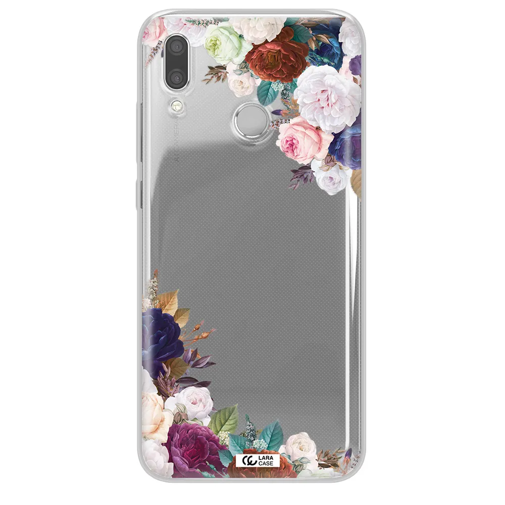 a corner of flowers with leaves Huawei P Smart 2019 Clear TPU Case
