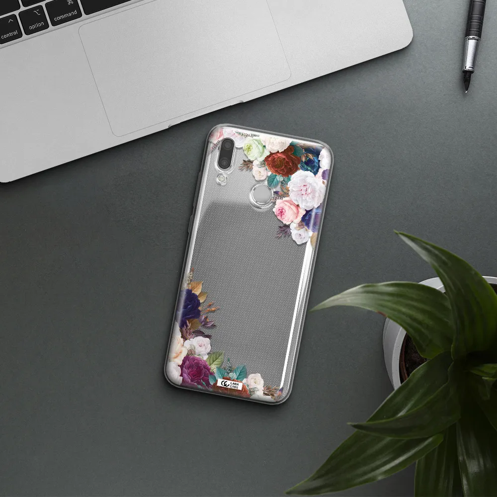 a corner of flowers with leaves Huawei P Smart 2019 Clear TPU Case