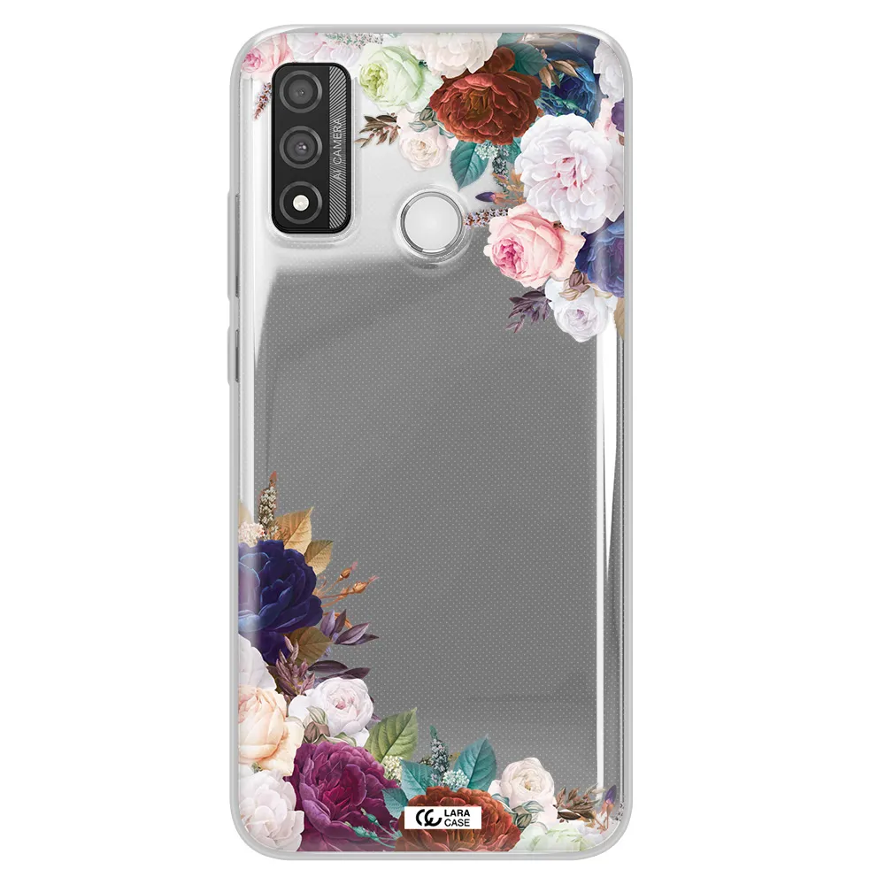 a corner of flowers with leaves Huawei P Smart 2020 Clear TPU Case