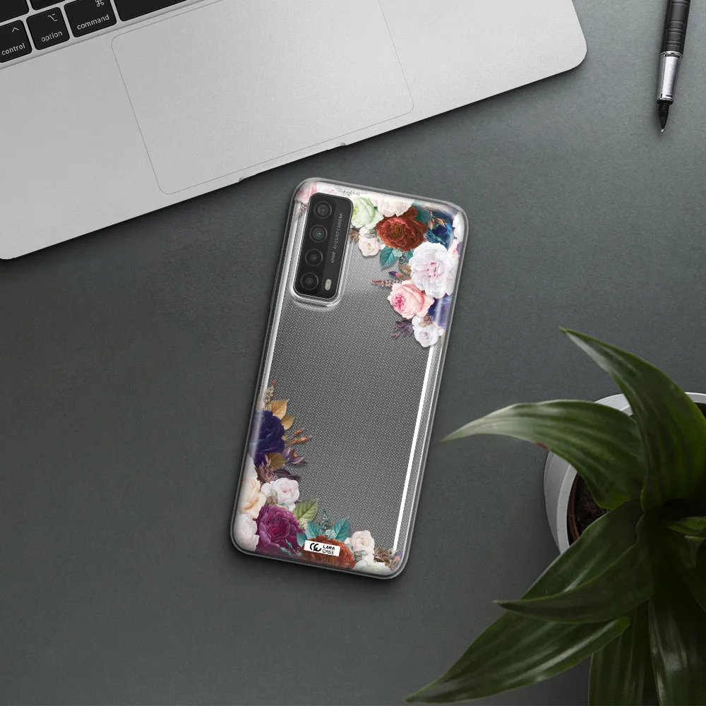 a corner of flowers with leaves Huawei P Smart 2021 Clear TPU Case
