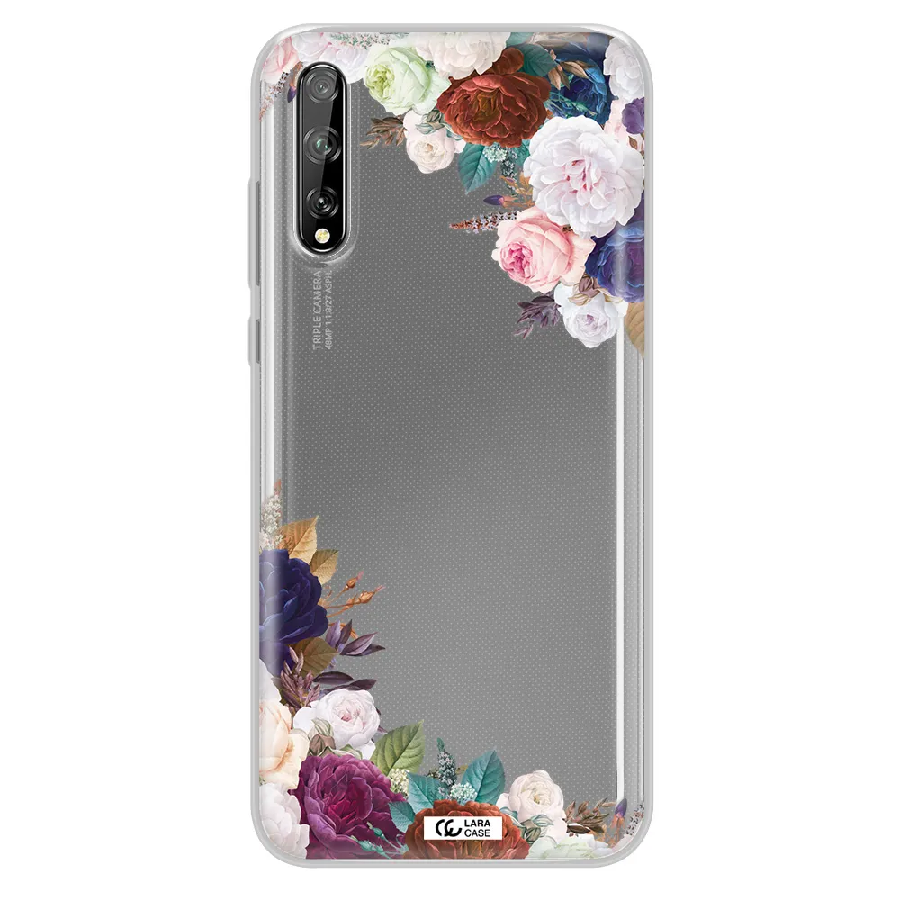 a corner of flowers with leaves Huawei P Smart S Clear TPU Case
