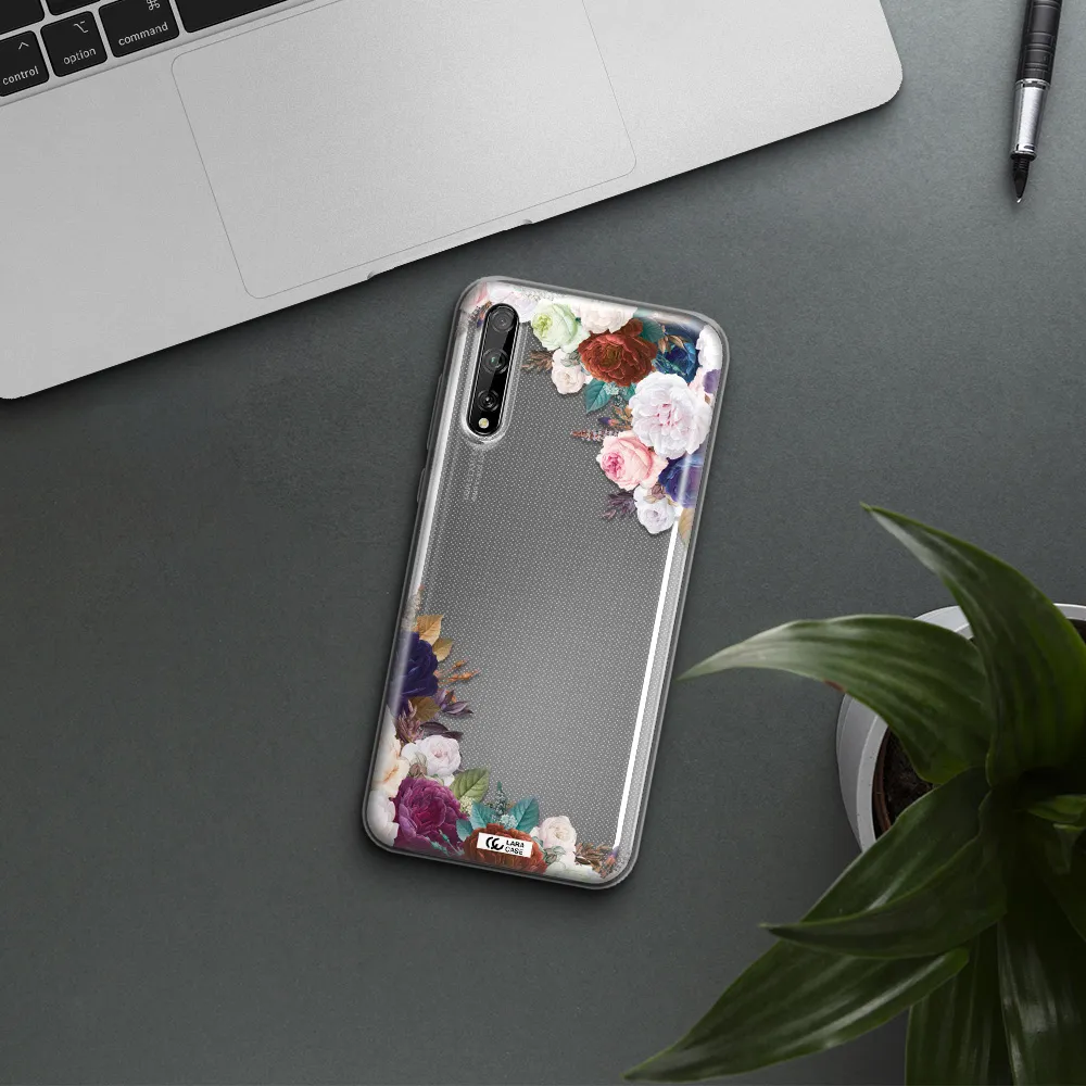a corner of flowers with leaves Huawei P Smart S Clear TPU Case