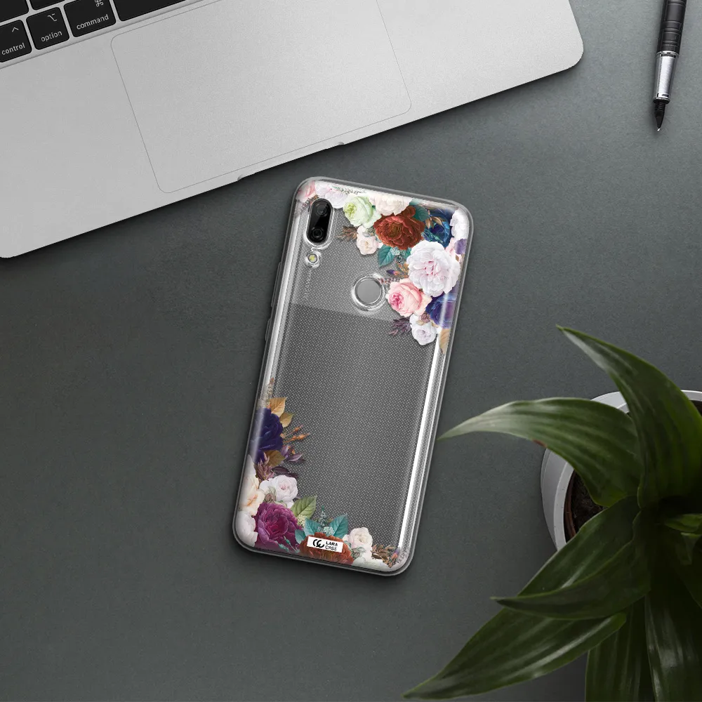 a corner of flowers with leaves Huawei P Smart Z Clear TPU Case