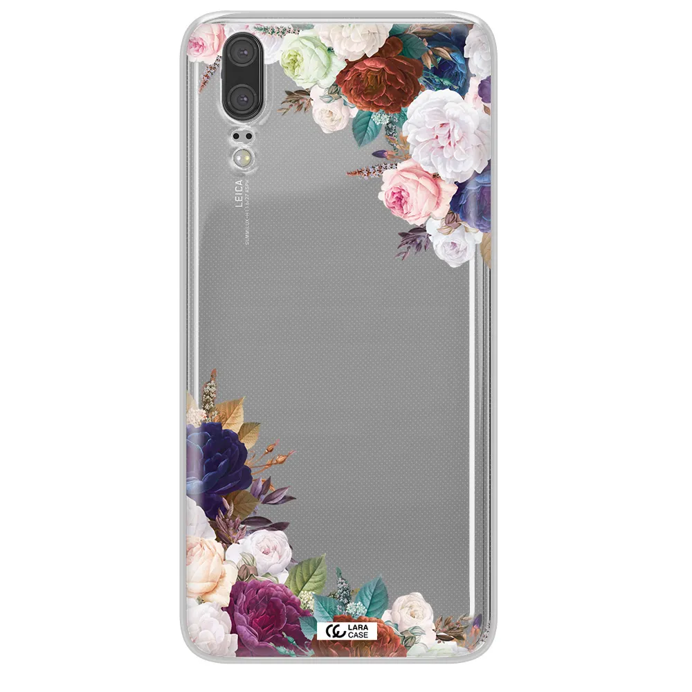 a corner of flowers with leaves Huawei P20 Clear TPU Case
