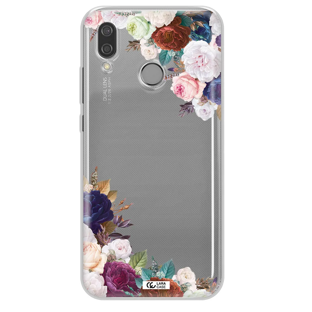 a corner of flowers with leaves Huawei P20 Lite Clear TPU Case