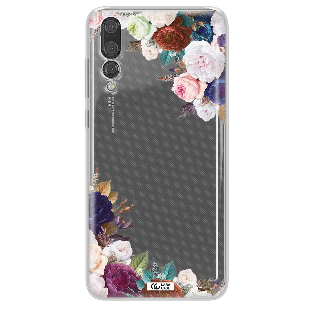 a corner of flowers with leaves Huawei P20 Pro Clear TPU Case