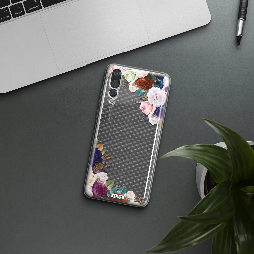 a corner of flowers with leaves Huawei P20 Pro Clear TPU Case