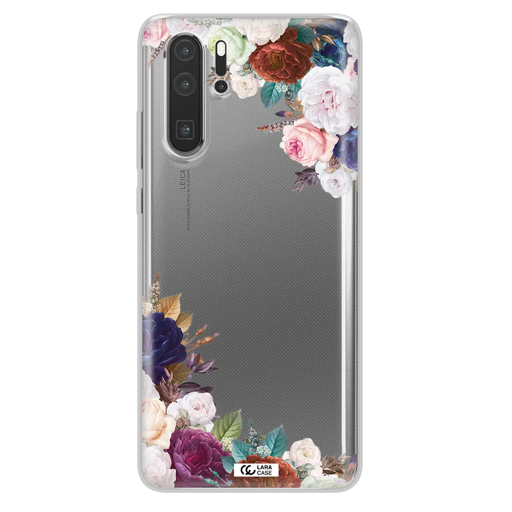 a corner of flowers with leaves Huawei P30 Pro Clear TPU Case
