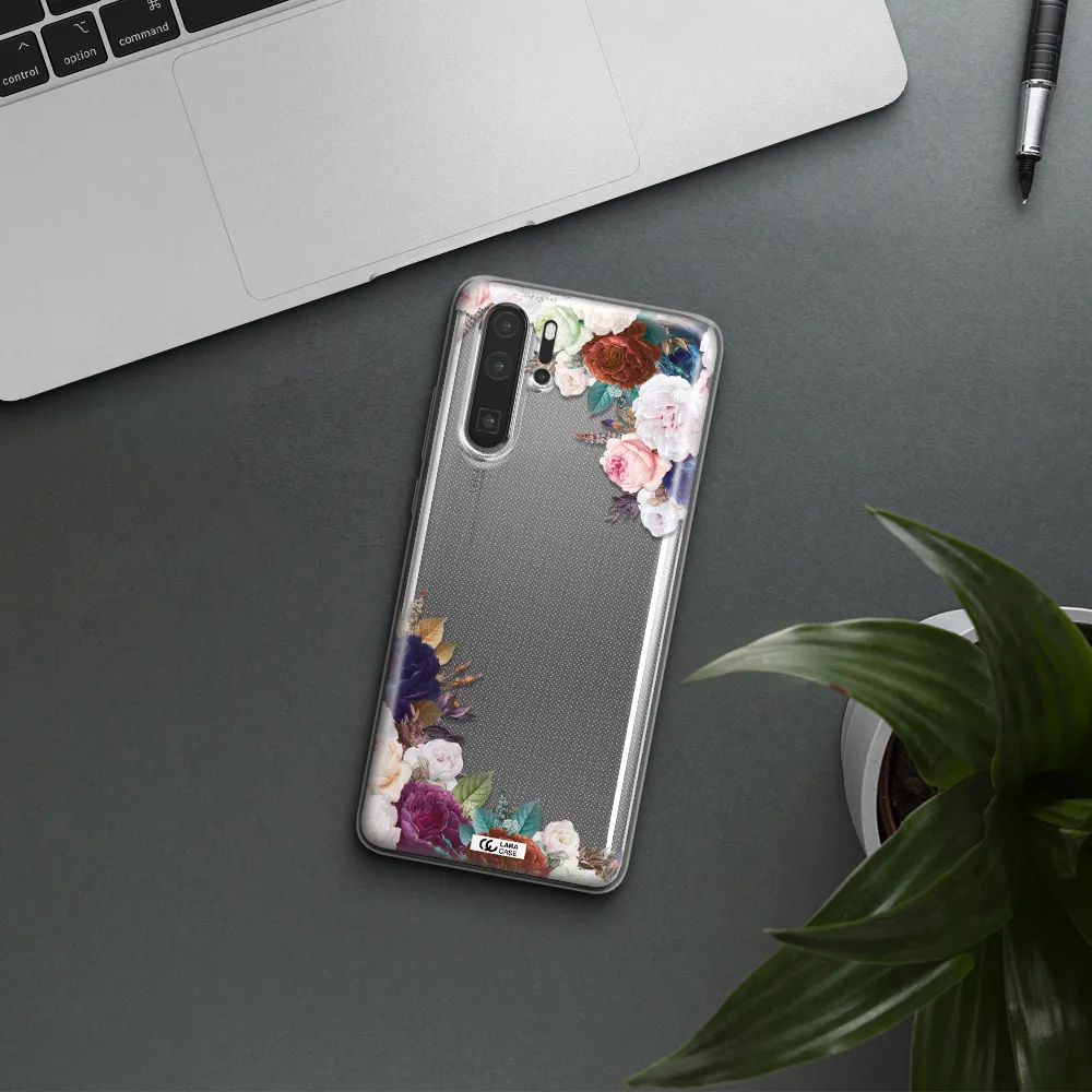 a corner of flowers with leaves Huawei P30 Pro Clear TPU Case