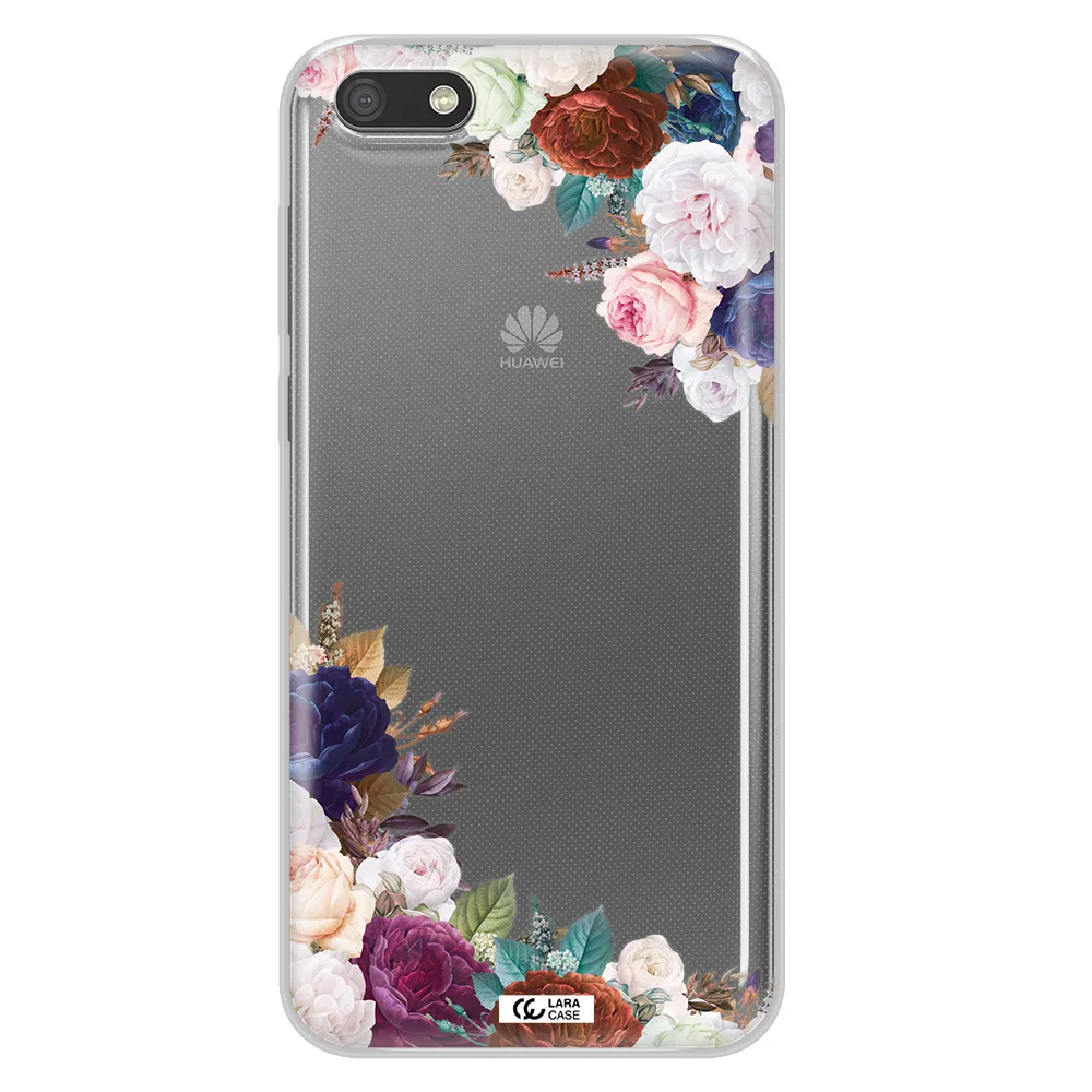 a corner of flowers with leaves Huawei Y5 2018 Clear TPU Case