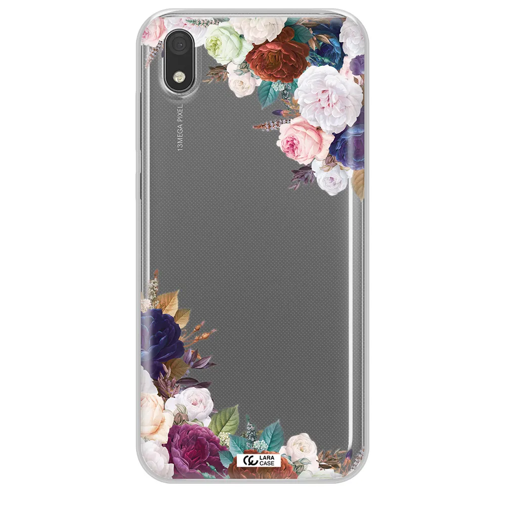 a corner of flowers with leaves Huawei Y5 2019 Clear TPU Case