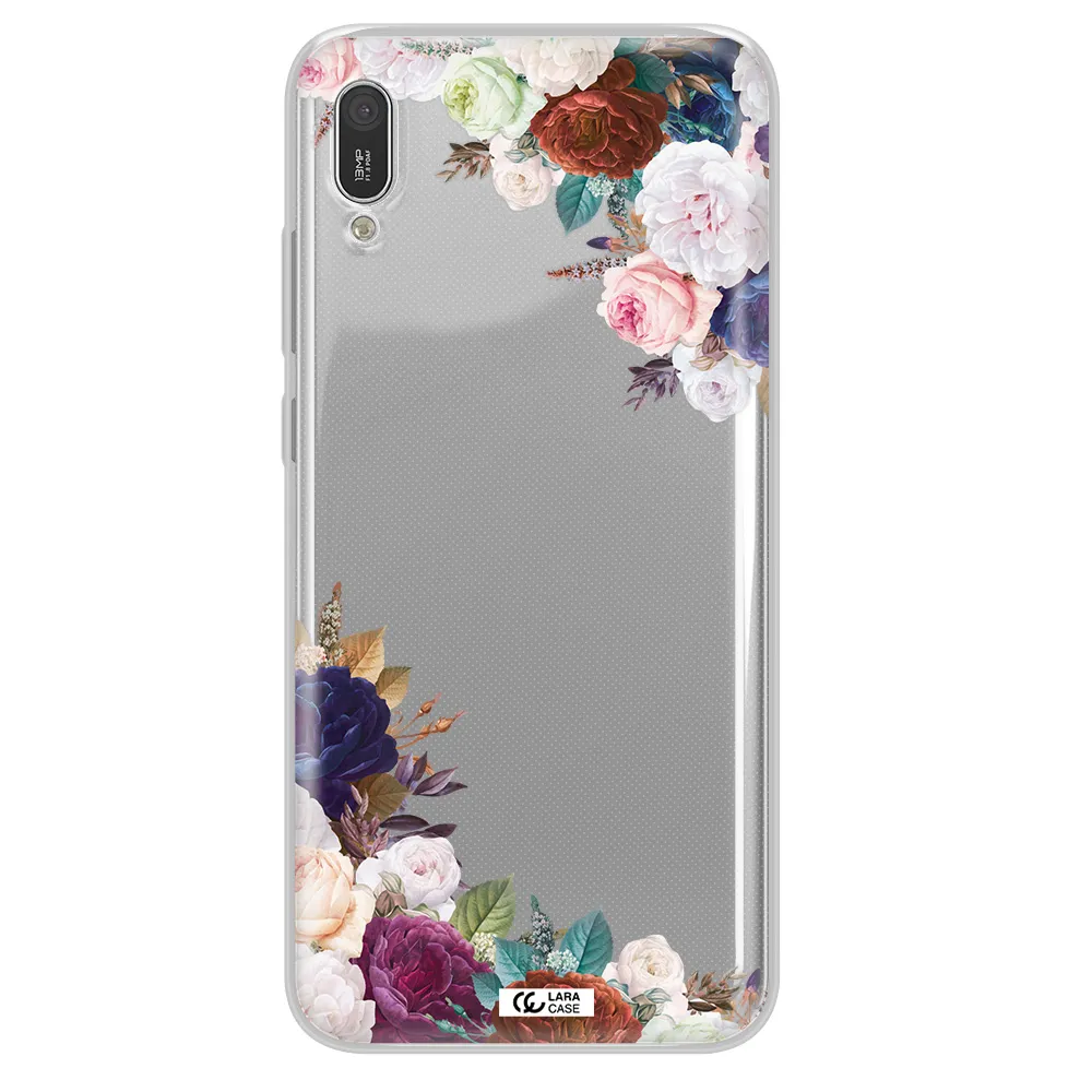 a corner of flowers with leaves Huawei Y6 Pro 2019 Clear TPU Case