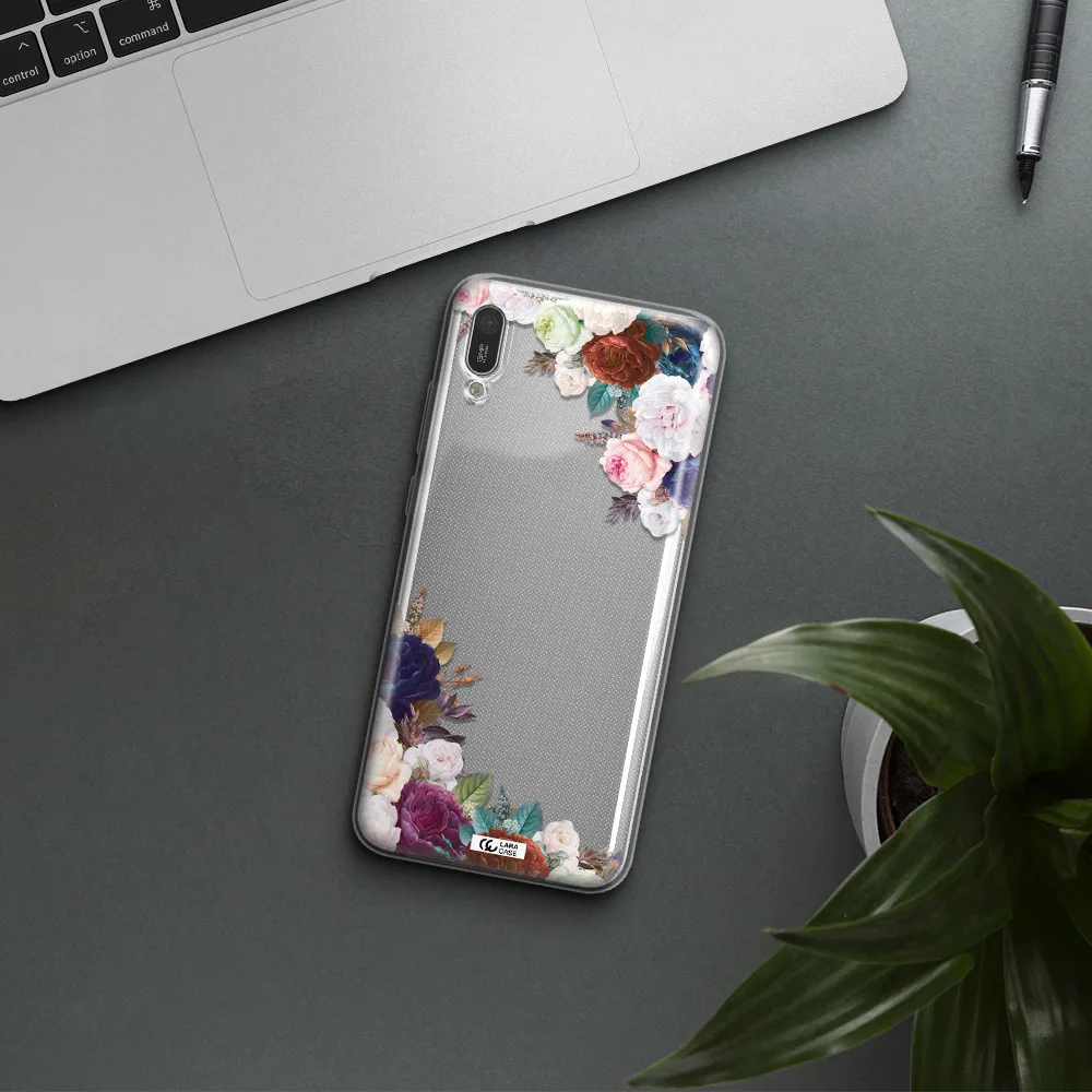 a corner of flowers with leaves Huawei Y6 Pro 2019 Clear TPU Case