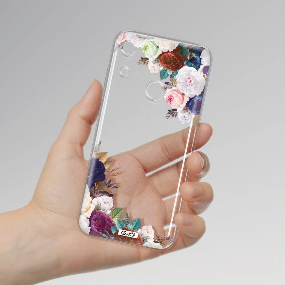 a corner of flowers with leaves Huawei Y6S Clear TPU Case
