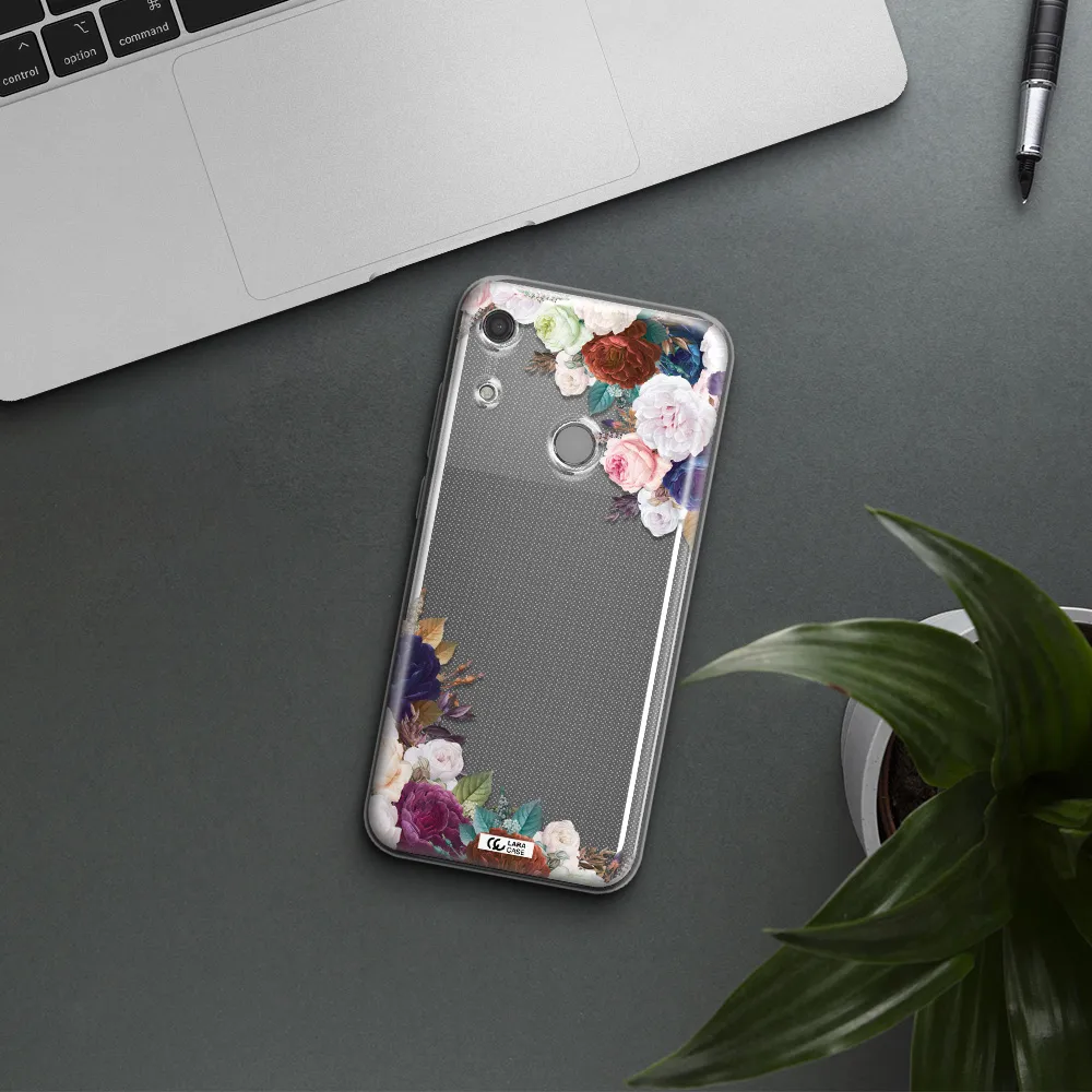 a corner of flowers with leaves Huawei Y6S Clear TPU Case