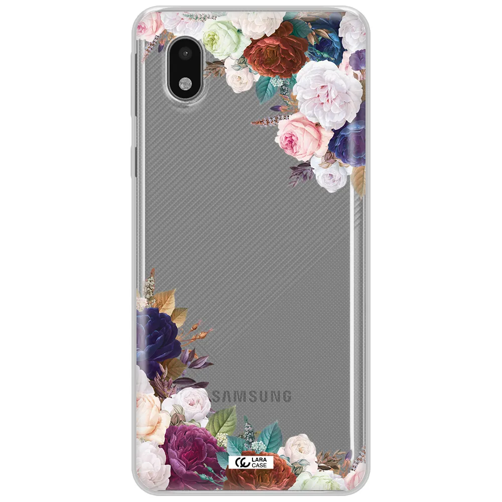 A Corner Of Flowers With Leaves Samsung A01 Core Clear Tpu Case