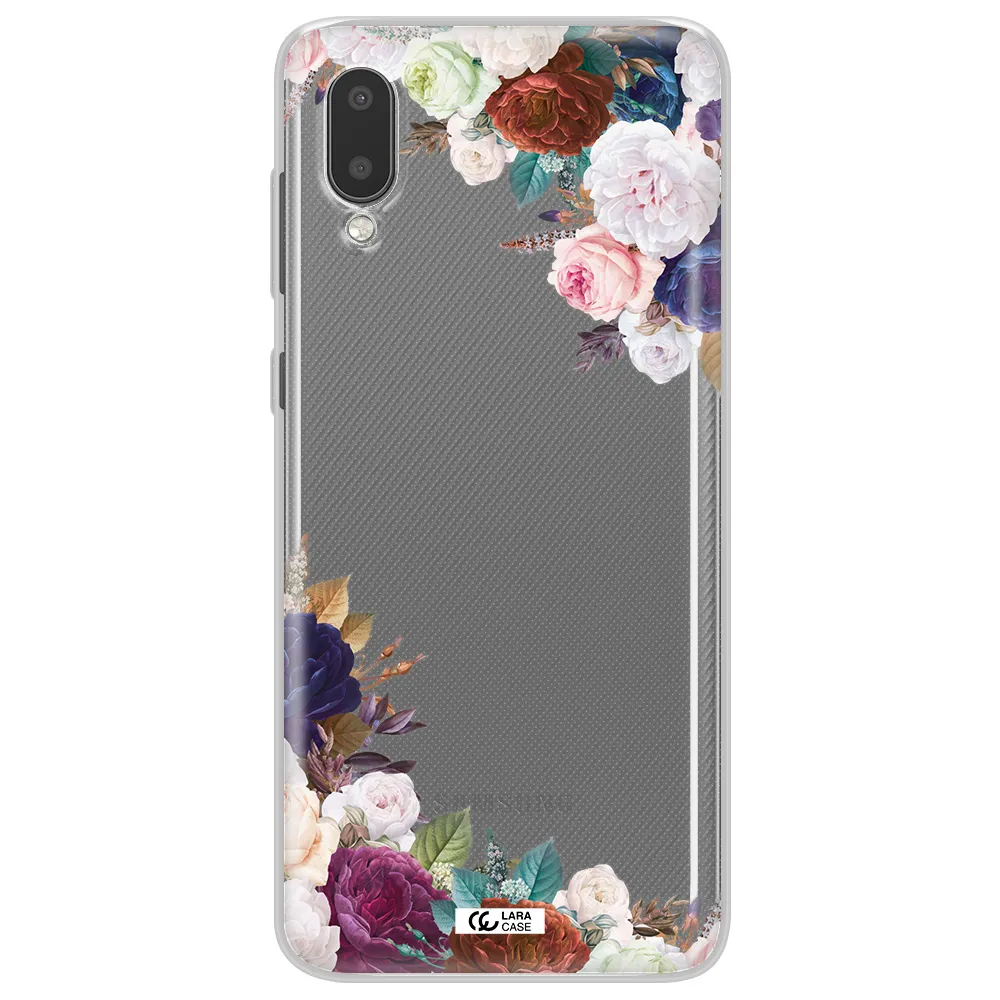 a corner of flowers with leaves Samsung A02 Clear TPU Case