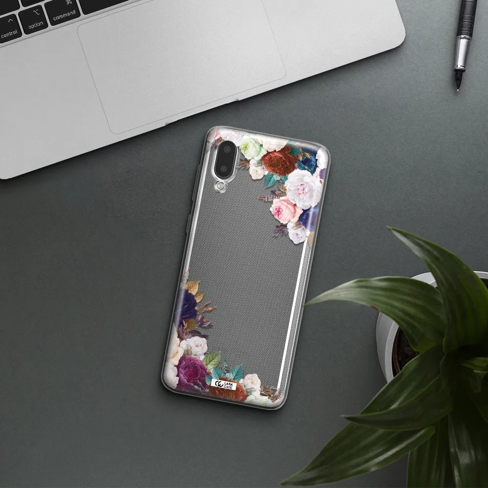 a corner of flowers with leaves Samsung A02 Clear TPU Case