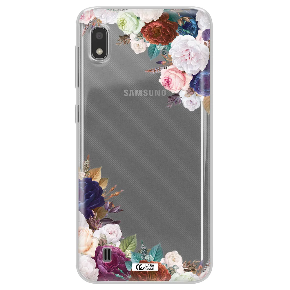 a corner of flowers with leaves Samsung A10 Clear TPU Case