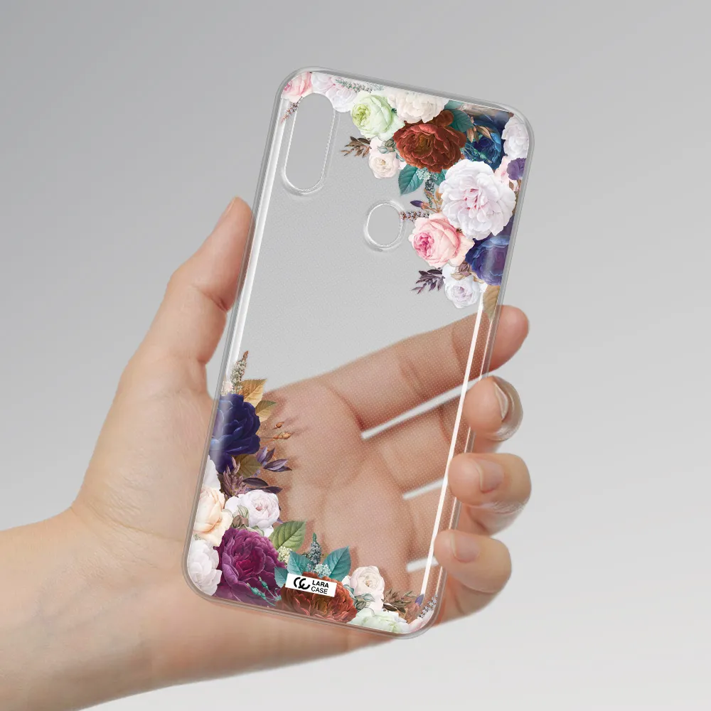 a corner of flowers with leaves Samsung A11 Clear TPU Case