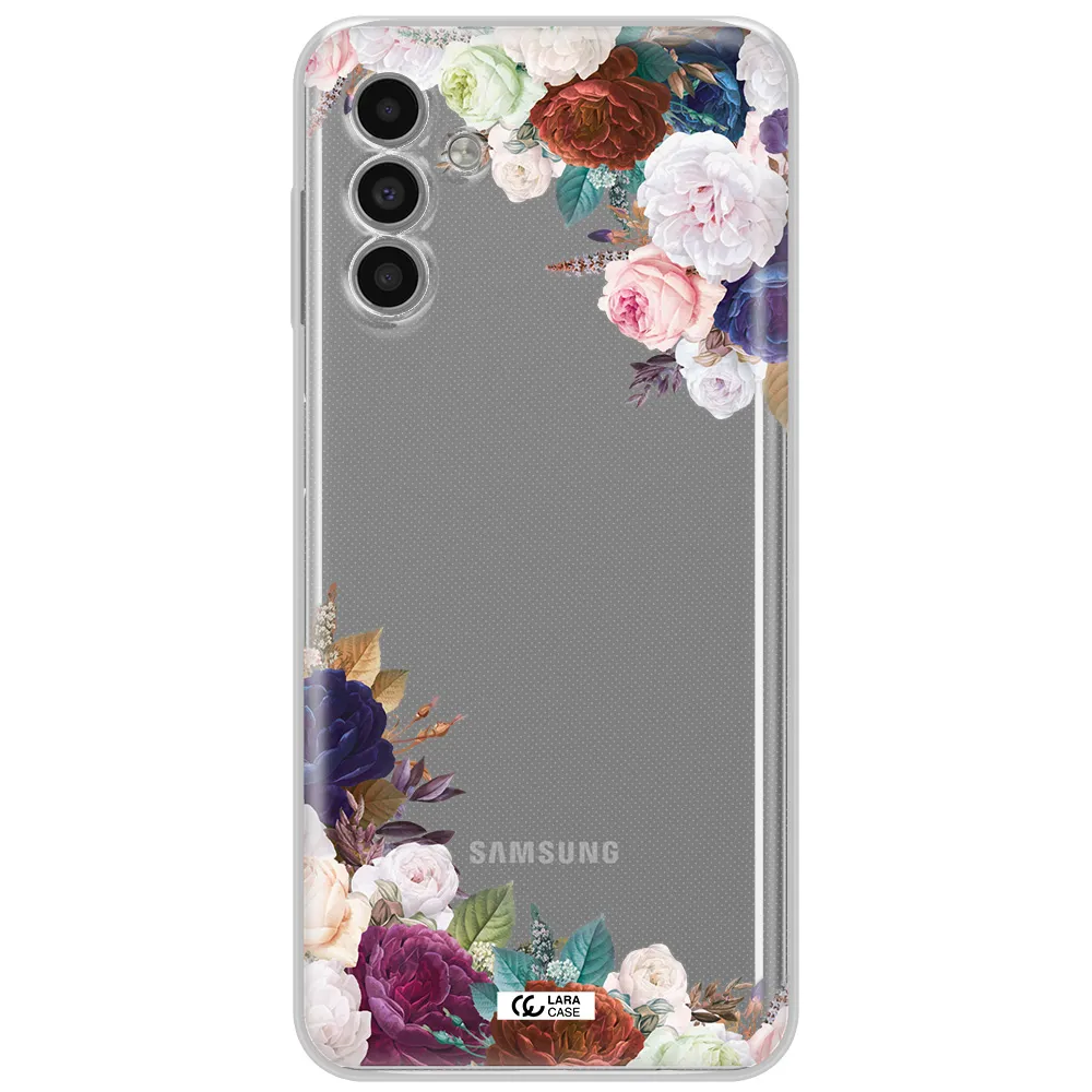 A Corner Of Flowers With Leaves Samsung A13 5G Clear Tpu Case