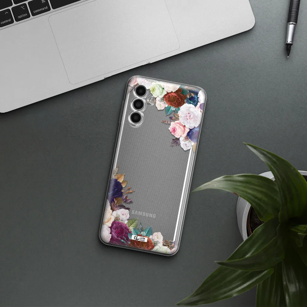 A Corner Of Flowers With Leaves Samsung A13 5G Clear Tpu Case