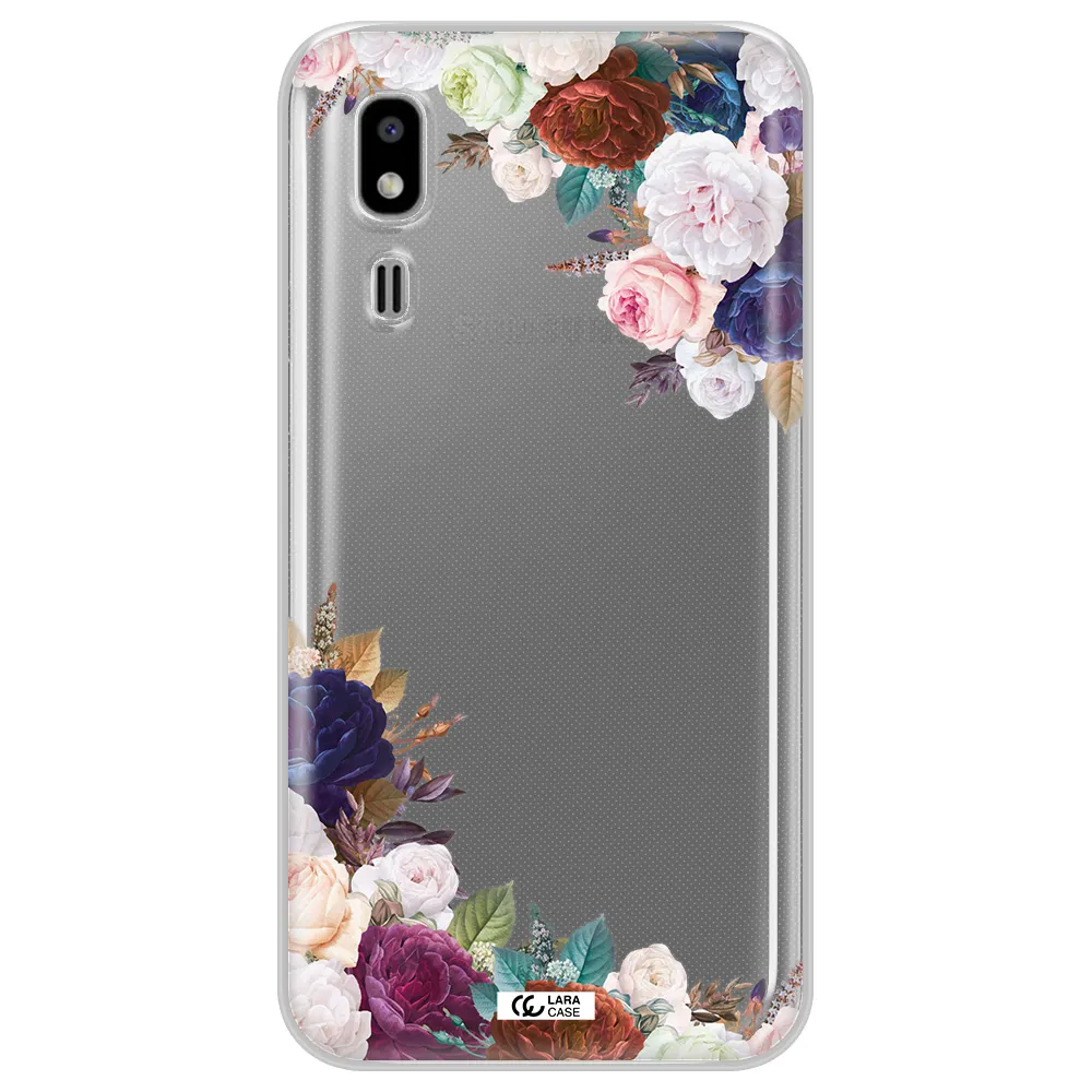 a corner of flowers with leaves Samsung A2 Core Clear TPU Case